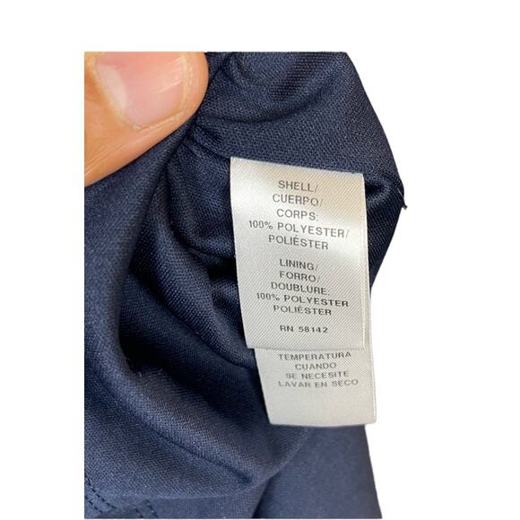 Maggy London Off shoulder Long sleeve Velvet Navy Midi Women's Sheath Dress 14 - Picture 9 of 9